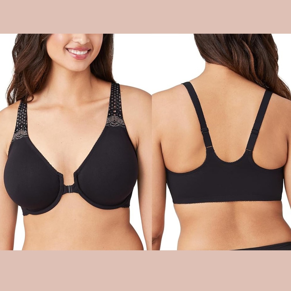 NWT $55 Wacoal [ 34C US/UK ] Soft‎ Embrace Front Close Racerback Bra Black 6999